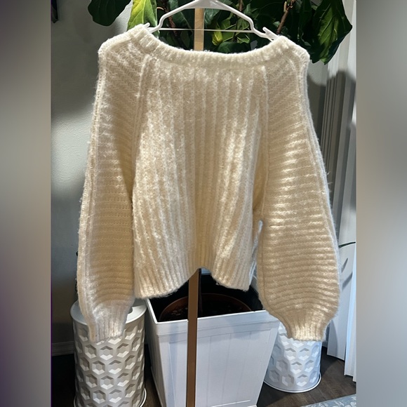 Free People Cream Crew Neck Sweater - Picture 5 of 8